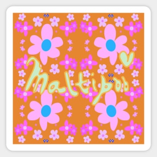 Groovy Retro 70s Maltipoo Love Sticker